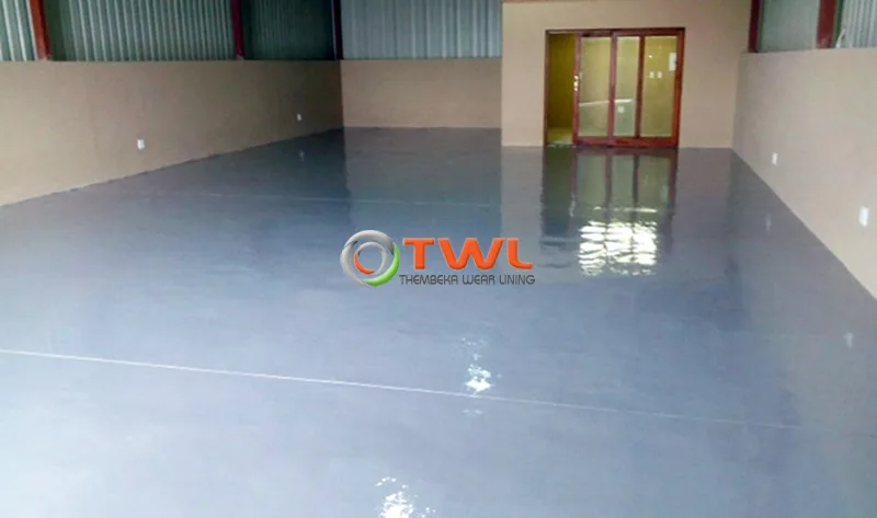 Completed grey industrial epoxy floor coating